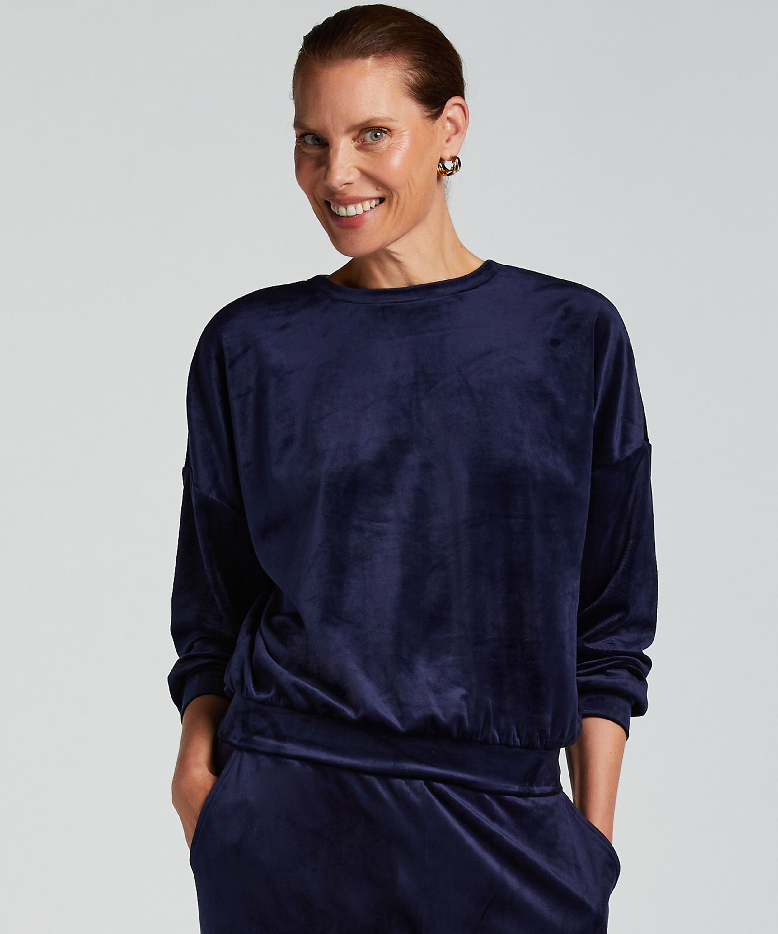 Velours Top, Blue Velours Top, Blue