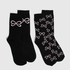 2 Pairs Cotton Socks, Black
