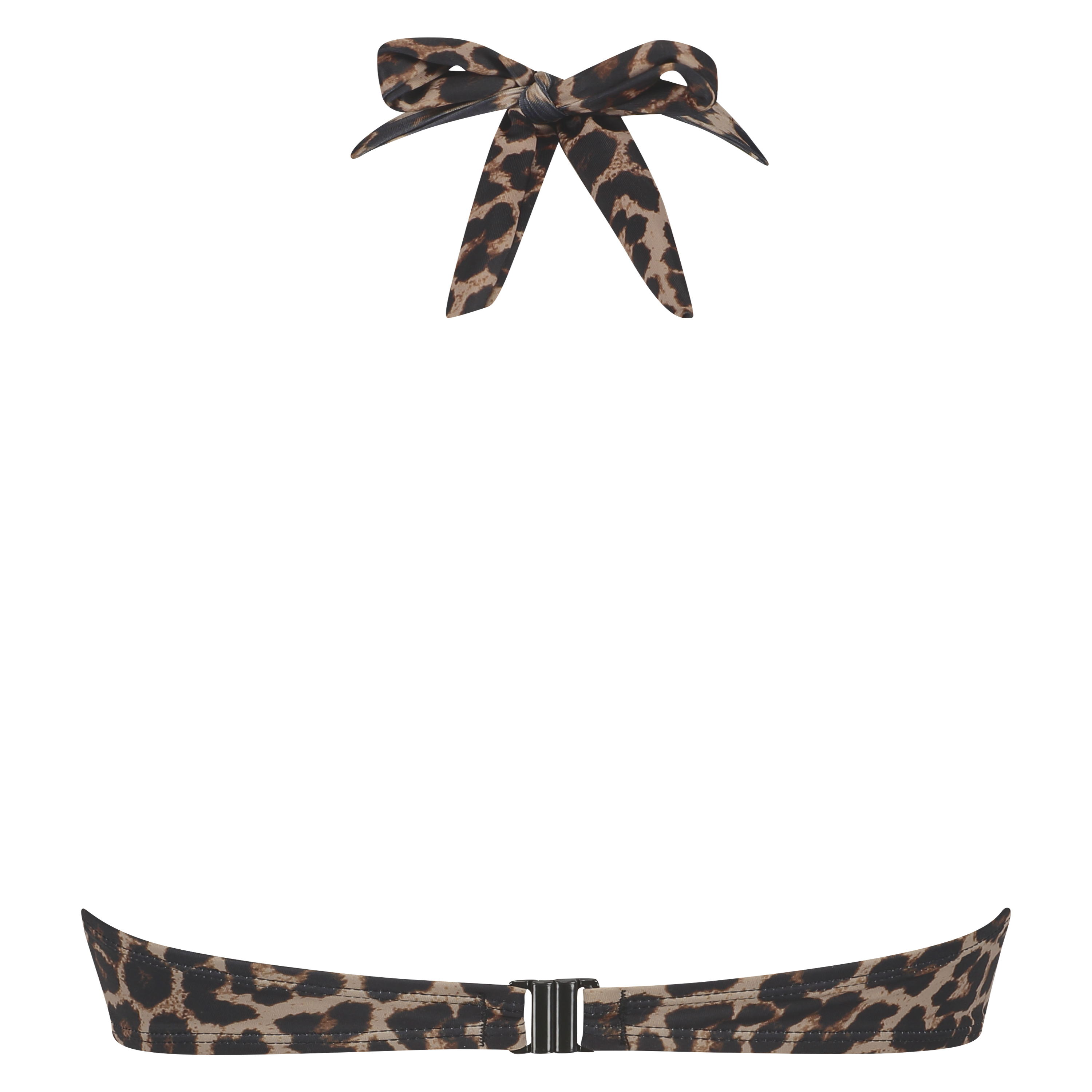 Leopard padded push-up underwired bikini top, Beige, main