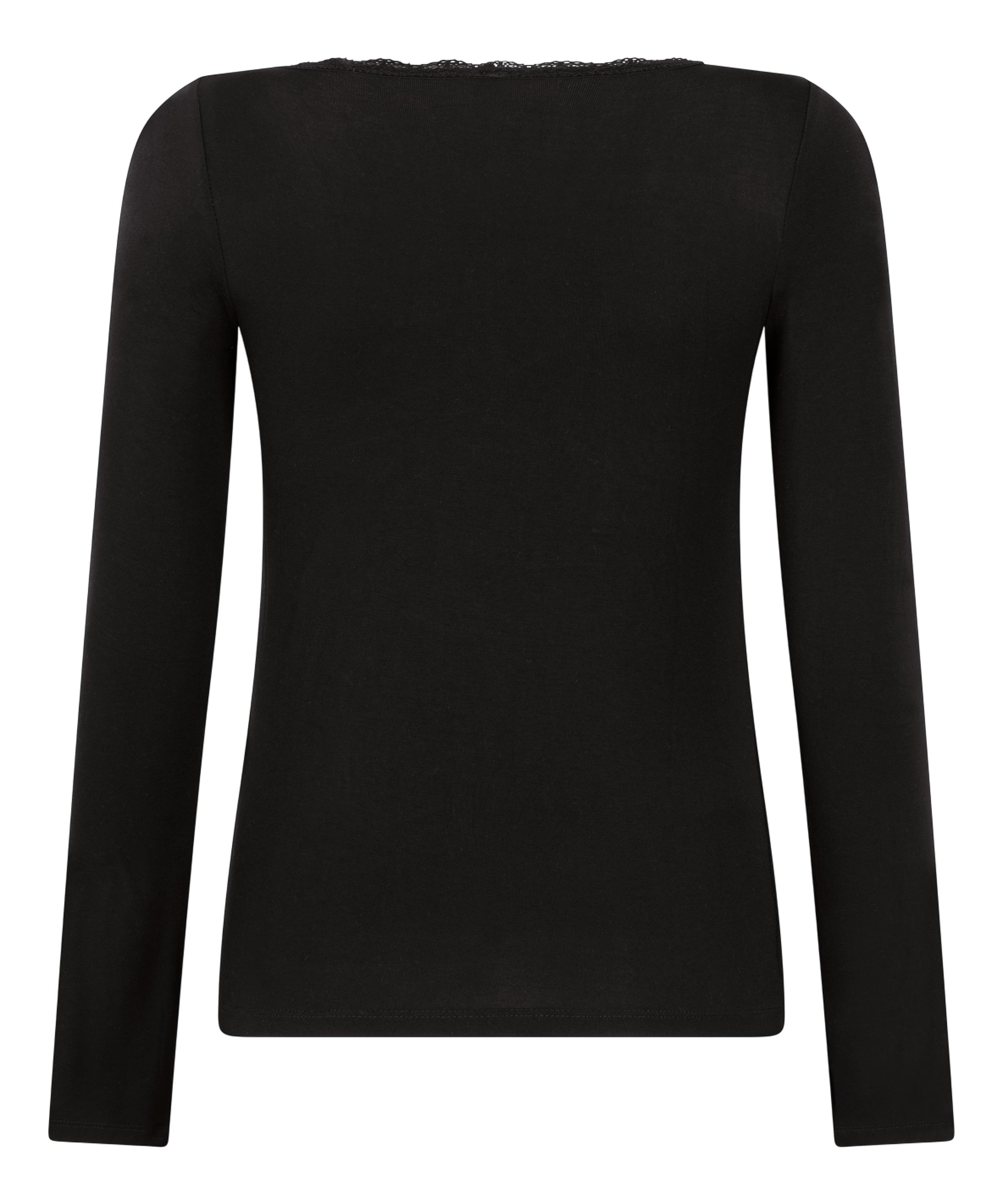 Longsleeved Jersey Pyjama Top, Black, main