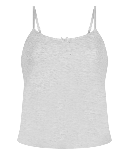 Pointelle Pyjama Top, Grey