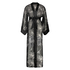 Lotus long chiffon kimono, Black