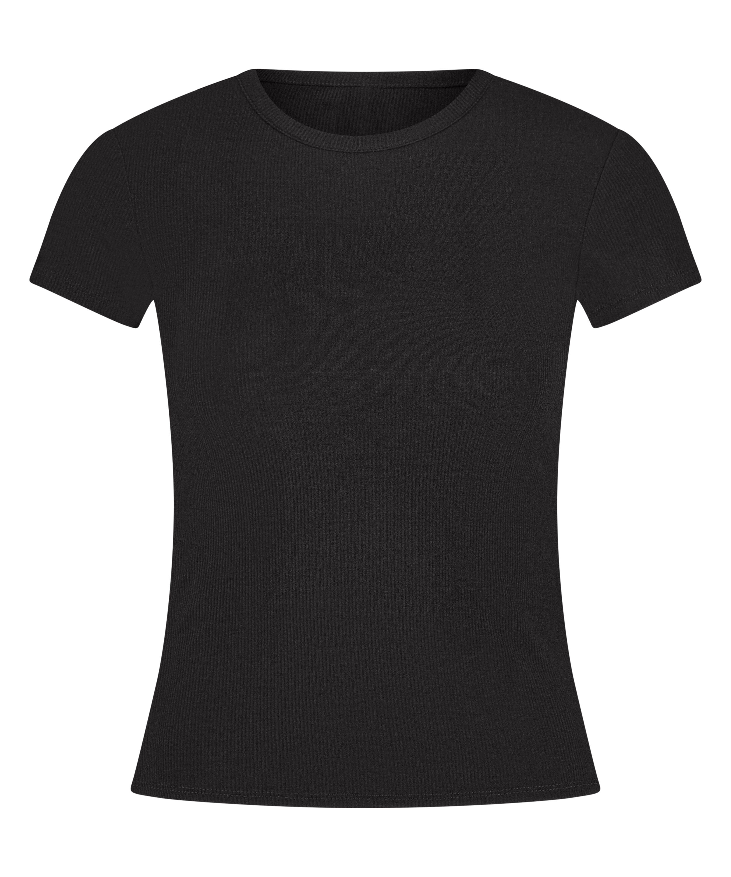 Pyjama Top Rib Essential, Black