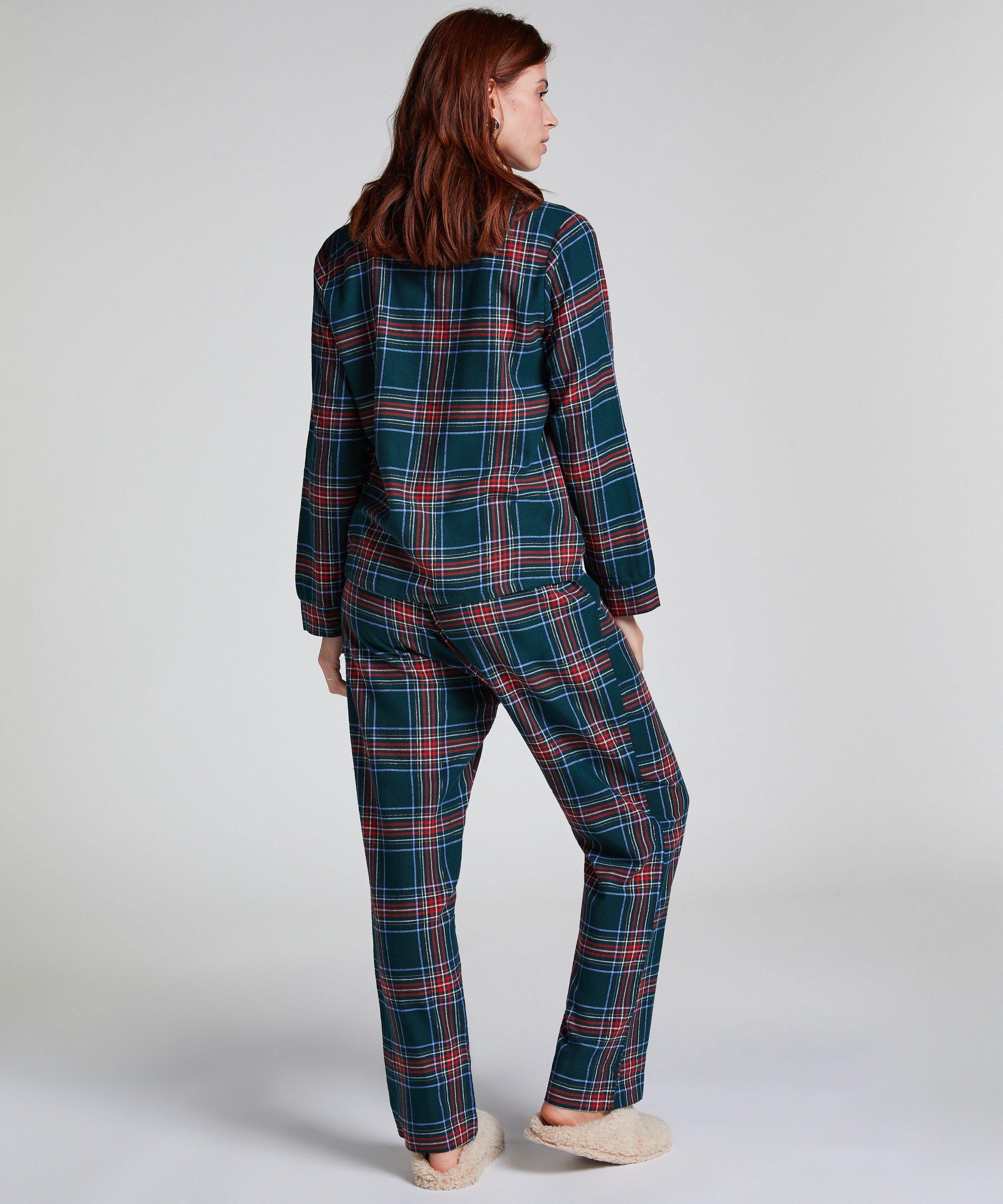 Flannel Pyjama Set, Green, main