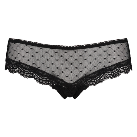 Embroidered Mesh Brazilian, Black