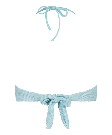 Crinkle Bandeau Bikini Top, Blue