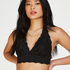 Rosalyn Padded Halter Bralette, Black