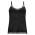 Velours Lace Cami Top, Black