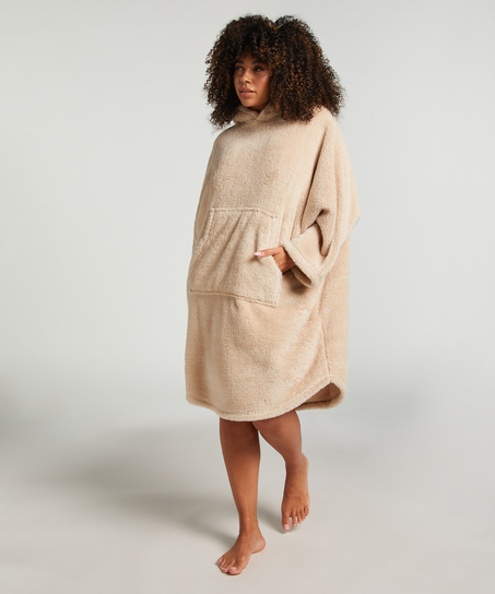 Snuggle Fleece Lounge Dress, Beige