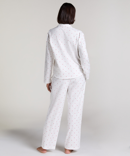 Jacquard Hearts Petite Pyjama Bottoms, White