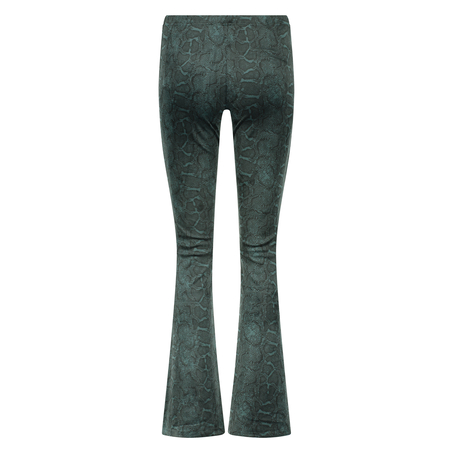 Flared Velvet Leggings, Green