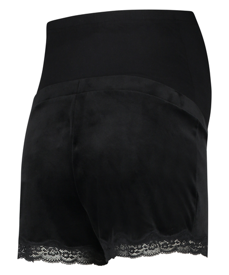 Velours maternity shorts, Black