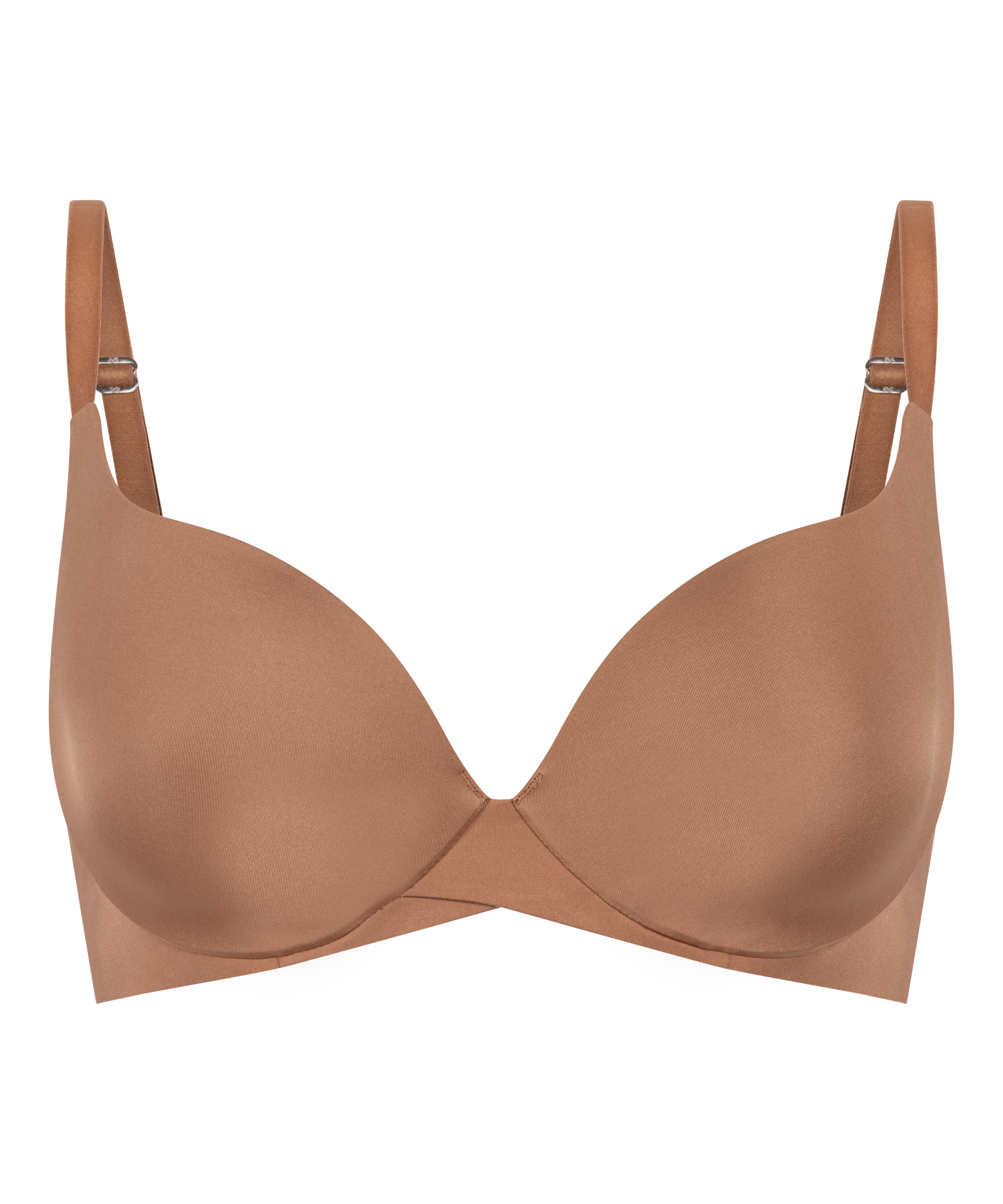 Smooth Padded Underwired Bra, Brown, main
