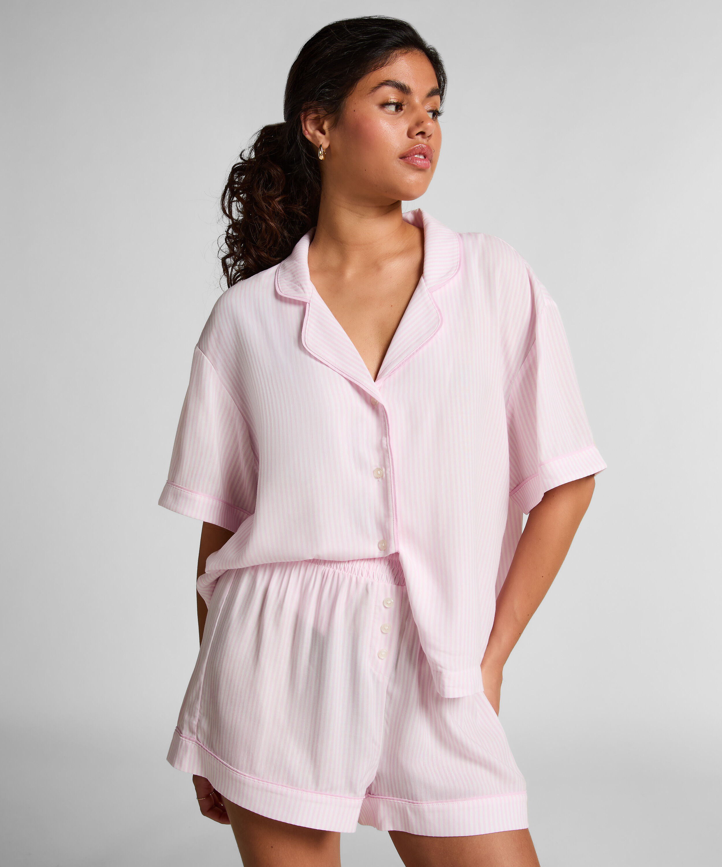 Pyjama Woven Shorts, Pink Pyjama Woven Shorts, Pink
