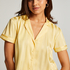 Satin Short-Sleeved Jacket, Yellow