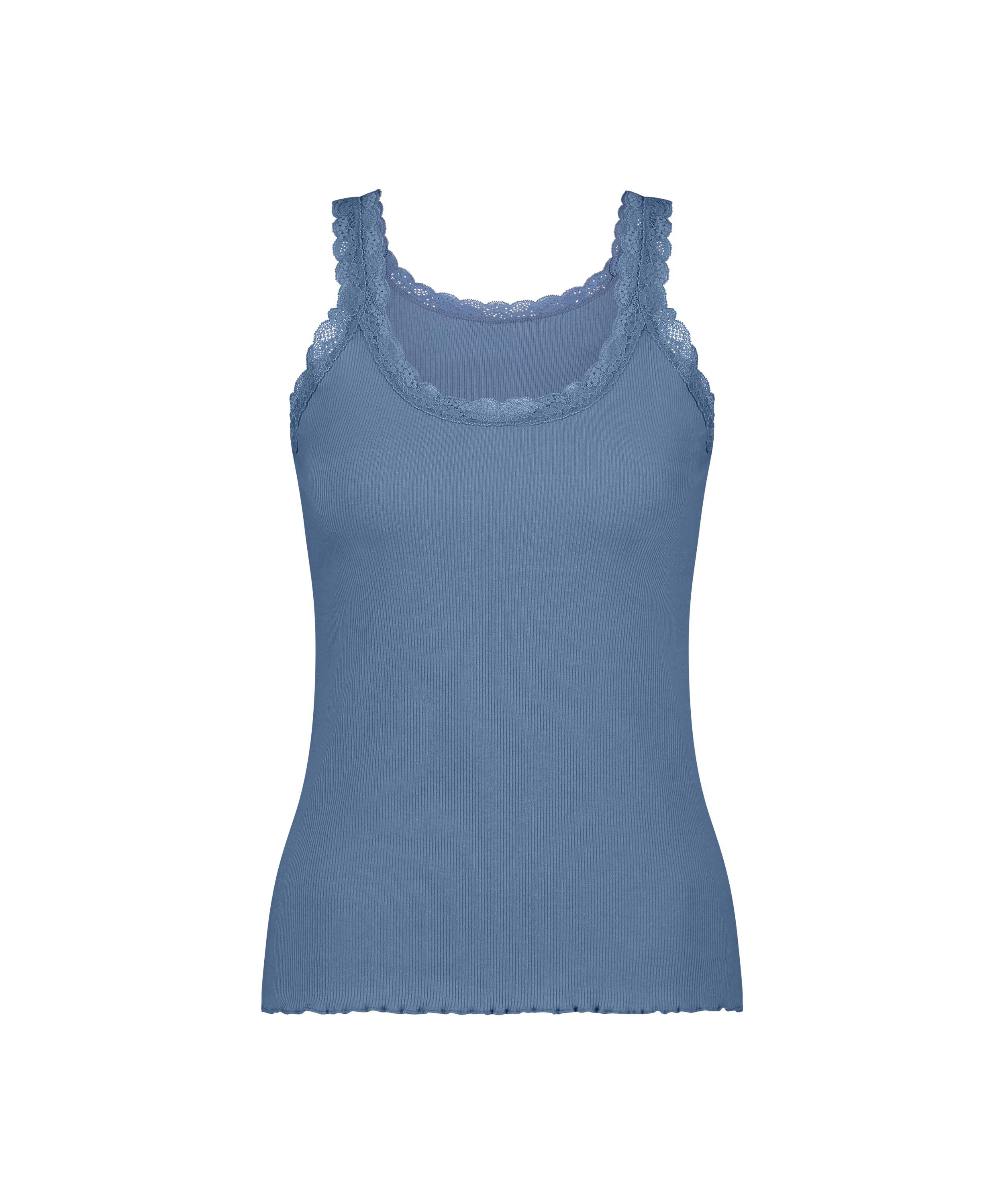 Ribbed Lace Singlet, Blue, main