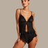 Chiffon Plisse Cami Set, Black