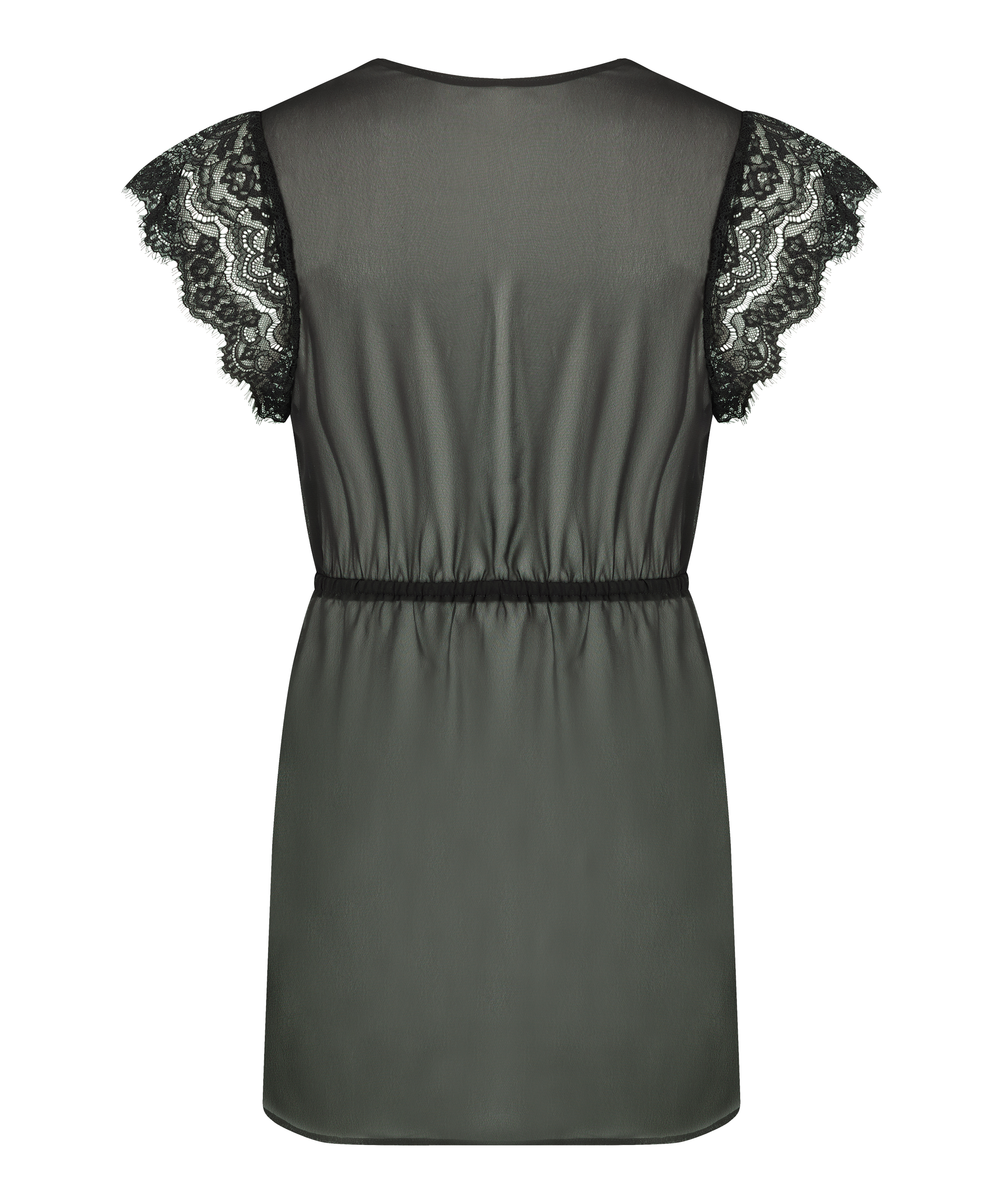 Candance Short Satin Kimono, Black, main