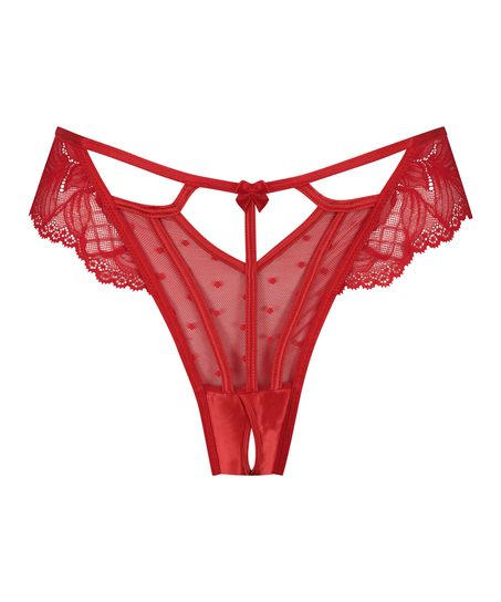Lulu Open Crotch Brazilian, Red