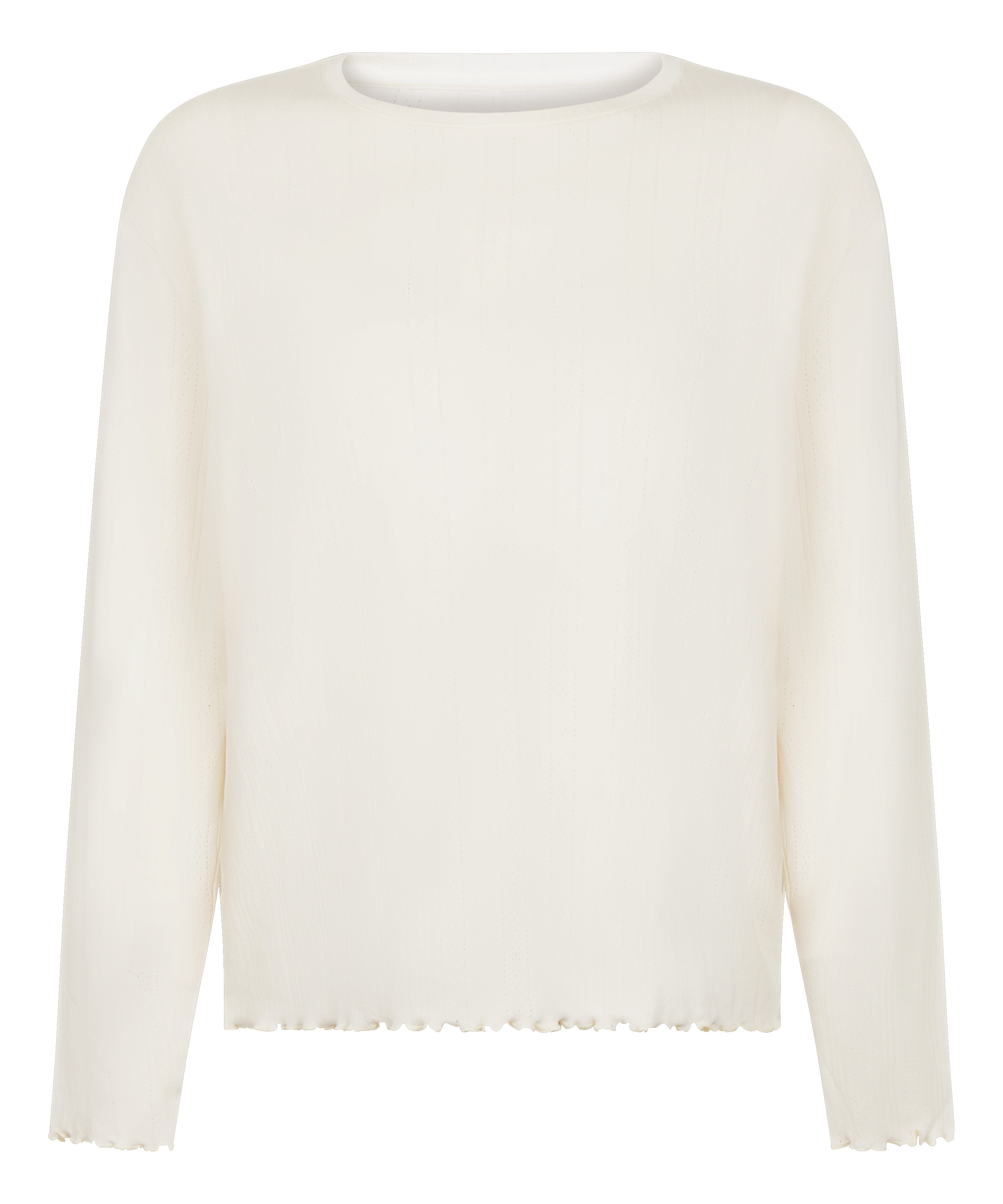 Pyjama Top Loose Pointelle, White, main