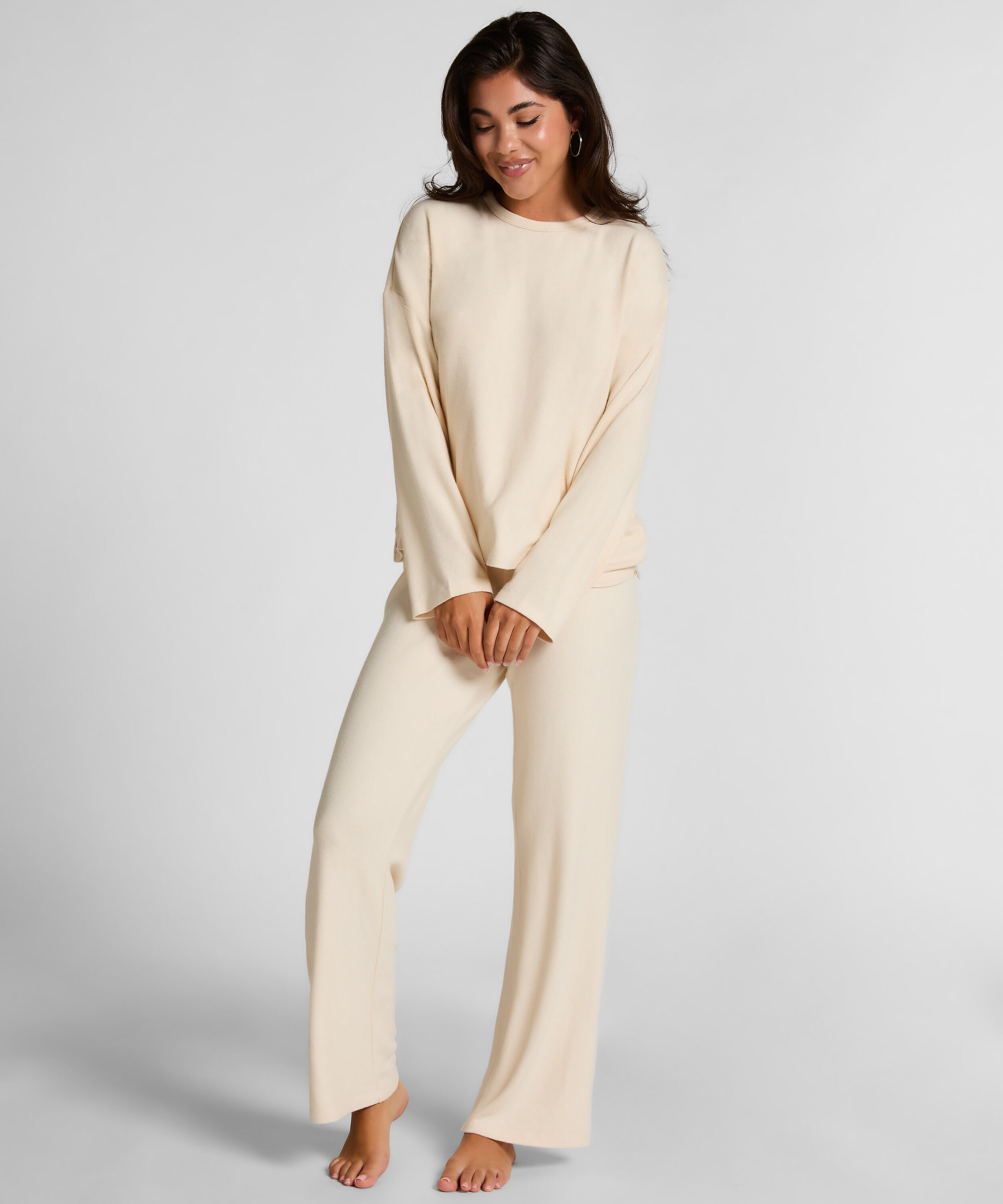 Jersey Long-Sleeved Pyjama Top, White