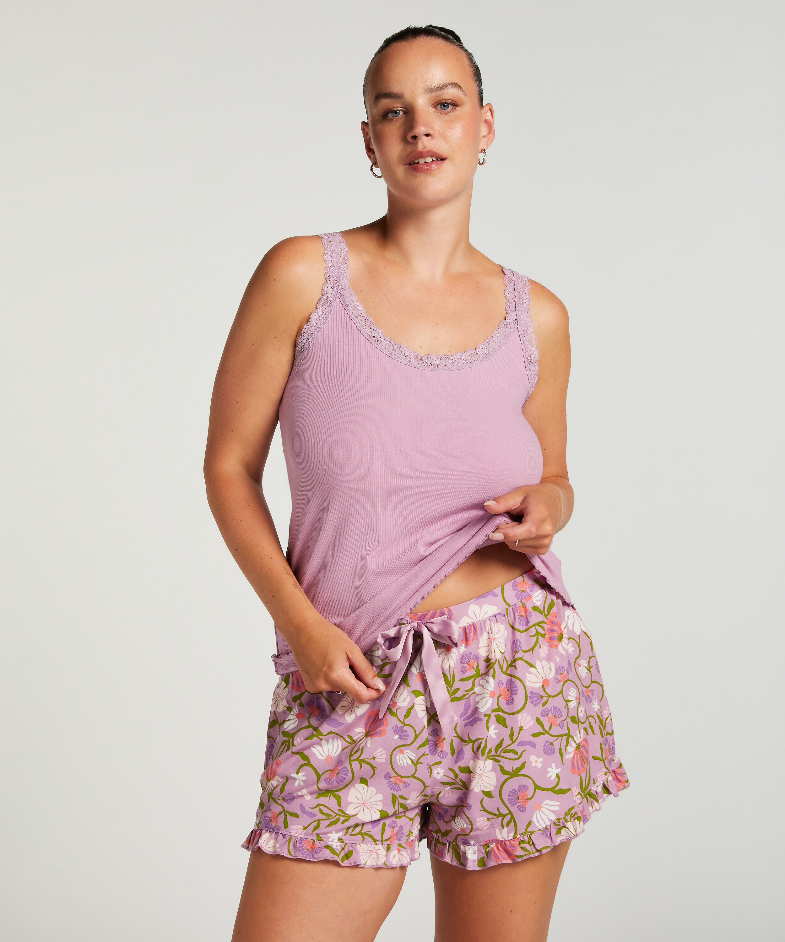 Jersey Pyjama Shorts, Purple