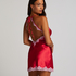 Satin slipdress, Red