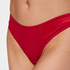 Satin fleece thong, Red
