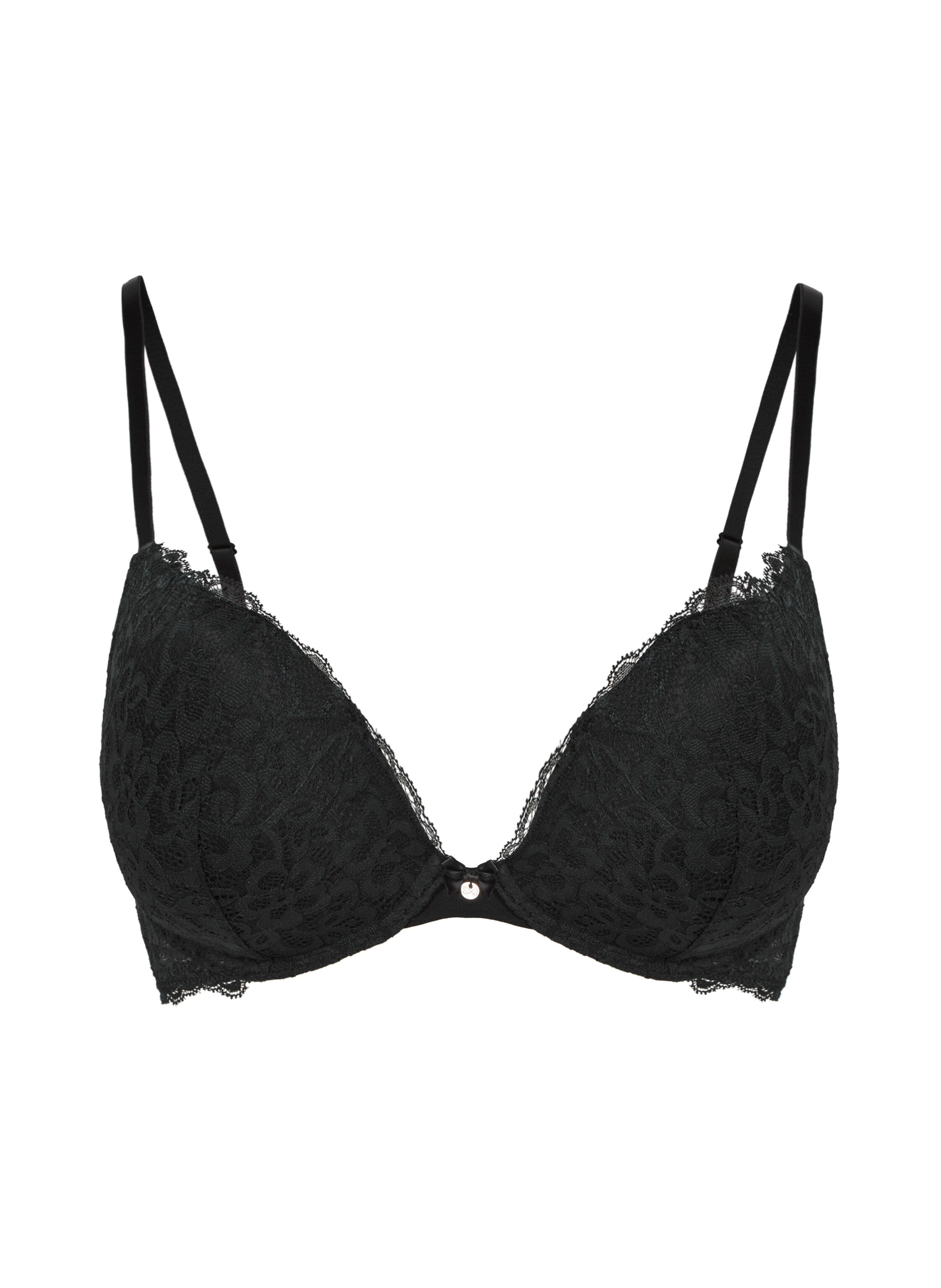 Marine Padded Underwired Push-Up Bra, Black