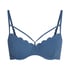 Scallop Padded Underwired Bikini Top, Blue