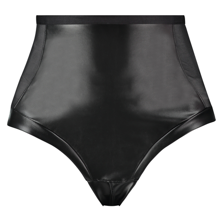 Manu High Waist Thong, Black