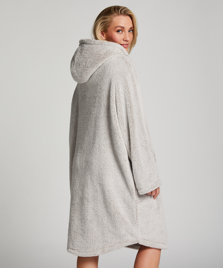 Flannel Fleece Hoodie, Grey