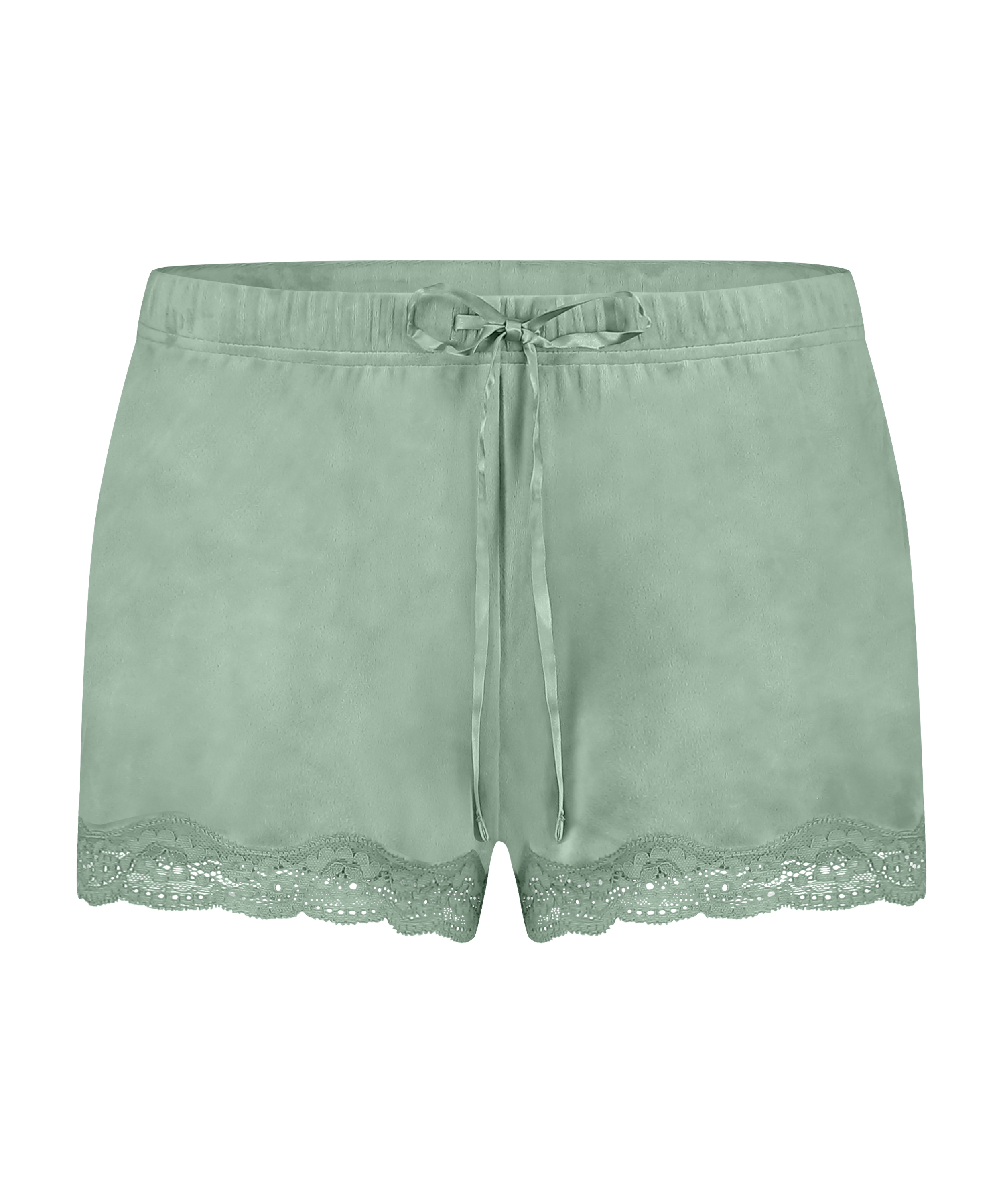 Velvet lace shorts, Green, main