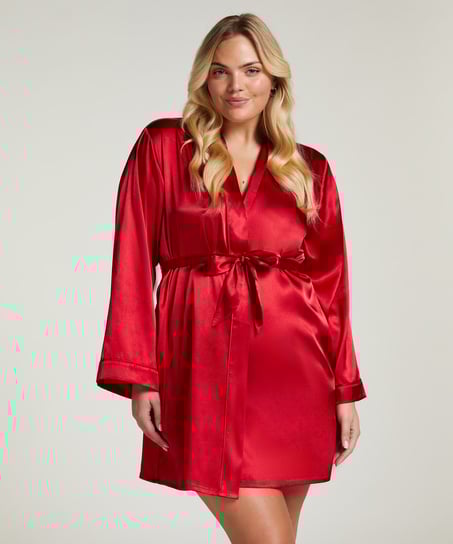 Satin Kimono, Red