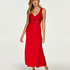 Long slip dress Modal lace, Red