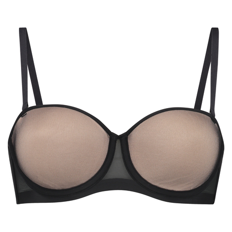 Kylie Padded Strapless Underwired Bra, Black