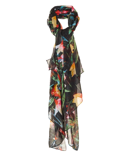 Pareo floral fantasy, Black