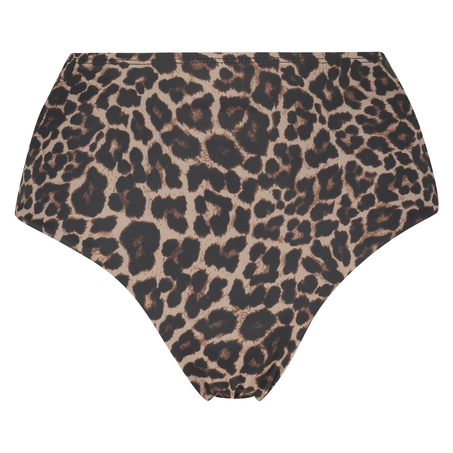 Brazilian high leg Leopard bikini bottoms, Beige