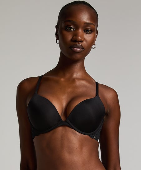 Angie Padded Underwired Push-Up Bra, Black
