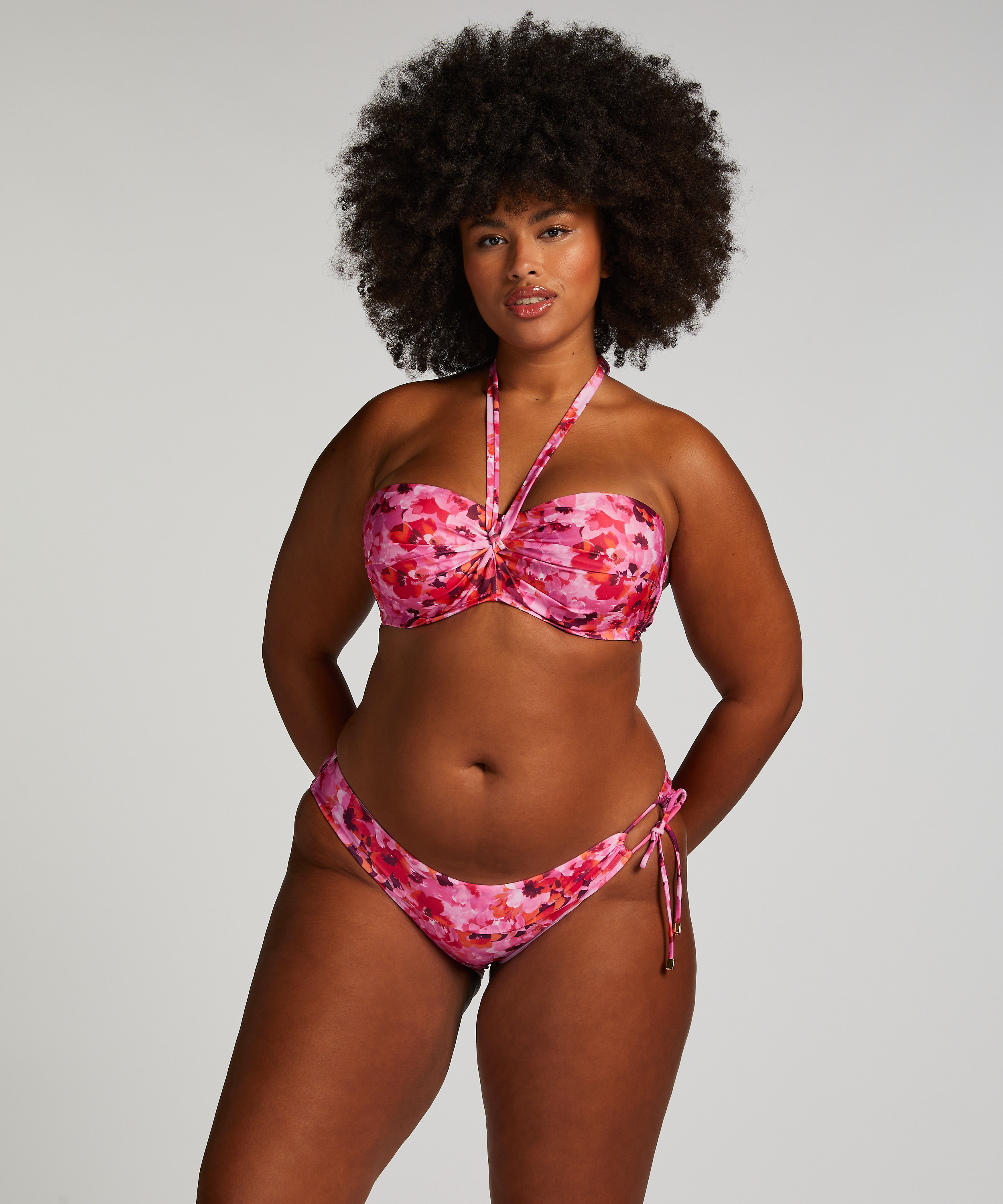Floral Bikini Top Cup E +, Pink, main