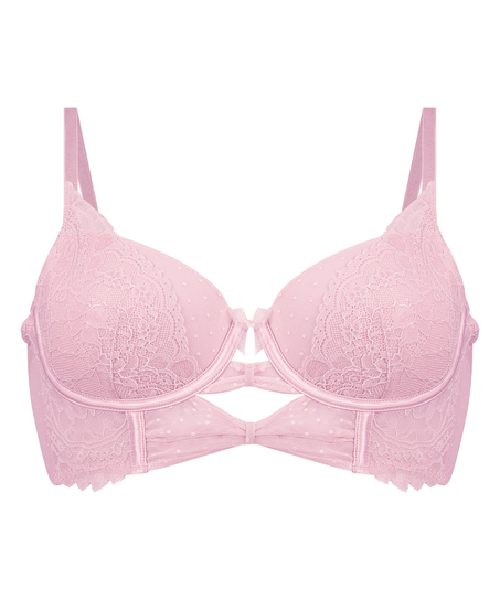 Juliette Padded Longline Underwired Bra, Pink