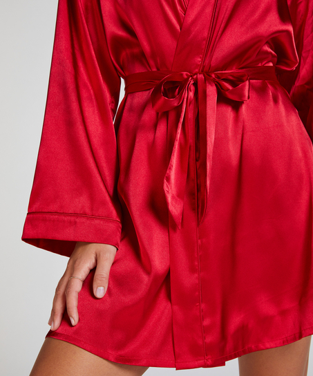 Satin Kimono, Red