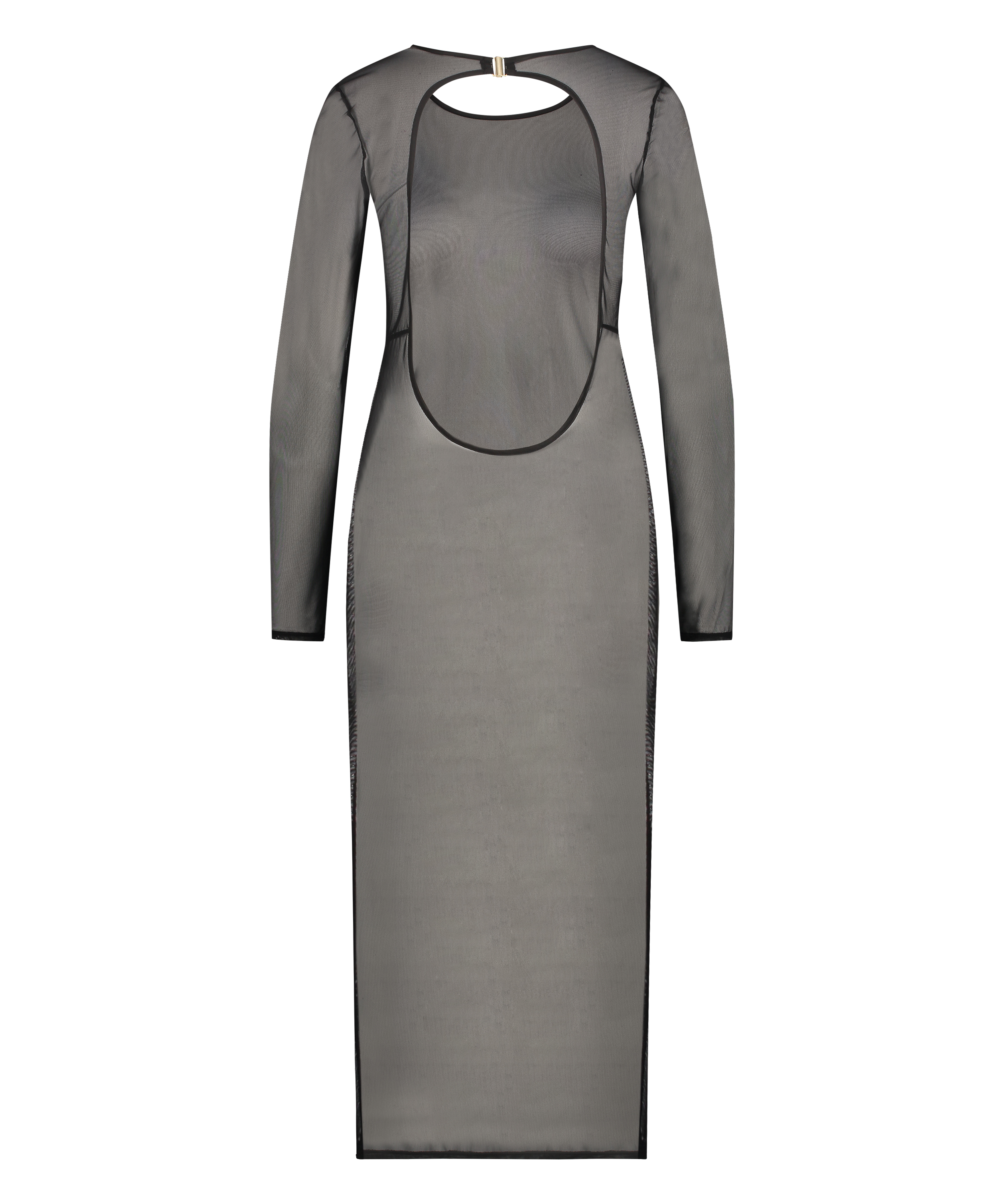 Long Sheer Dress, Black, main