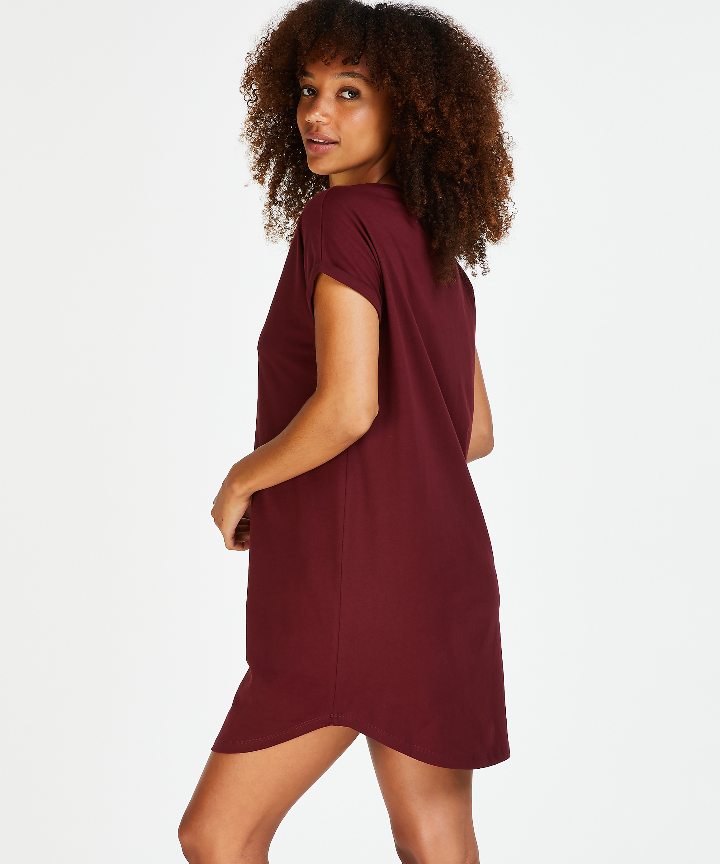 Round Neck Nightshirt, Red, main