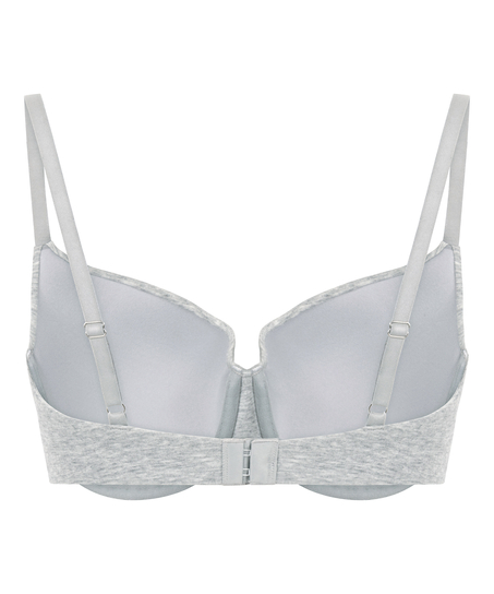 Cotton Padded Underwired Bra, Grey