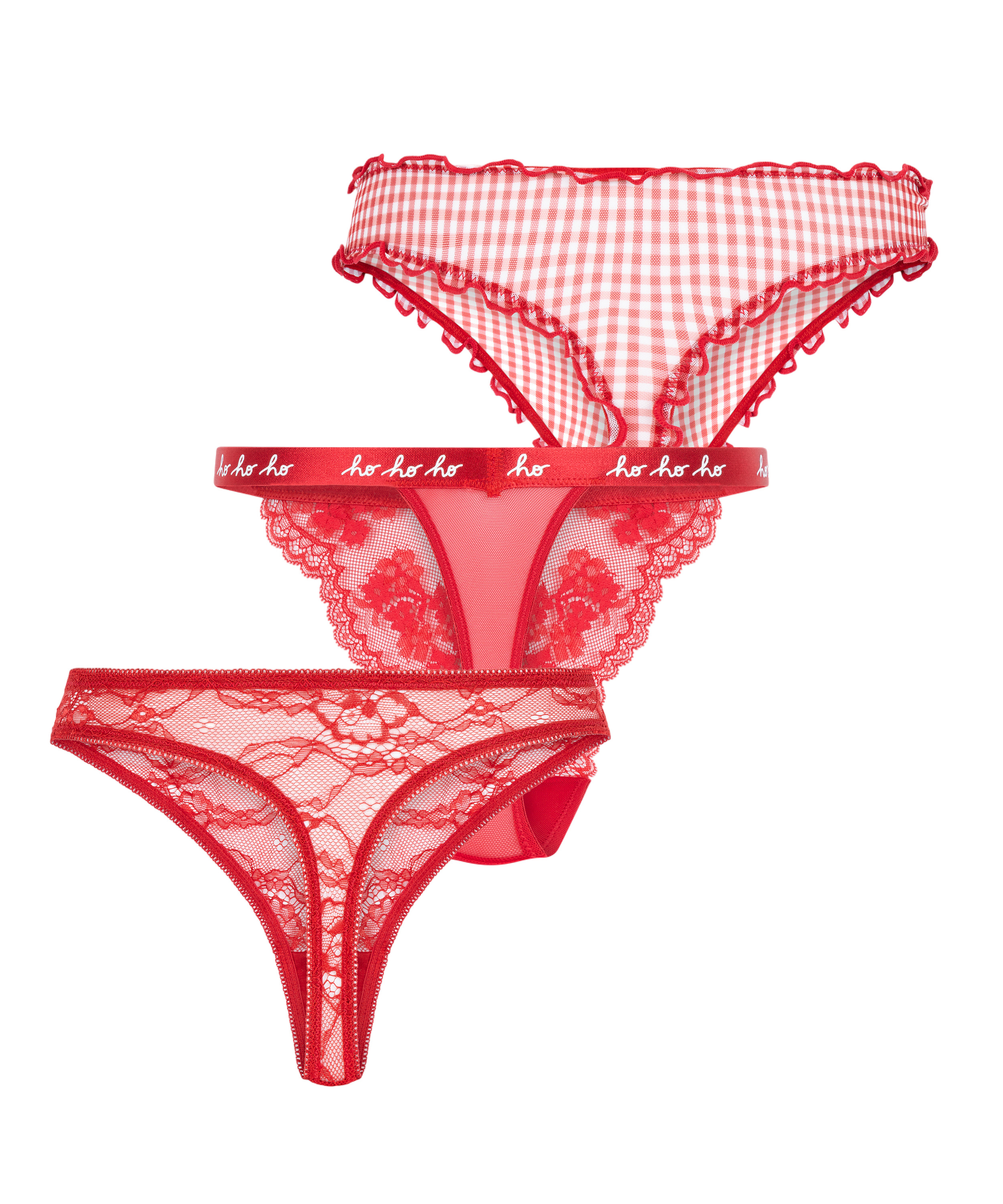 Christmas Thong Giftset, Red, main