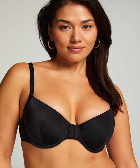 Luxe padded Underwired Bikini Top, Black