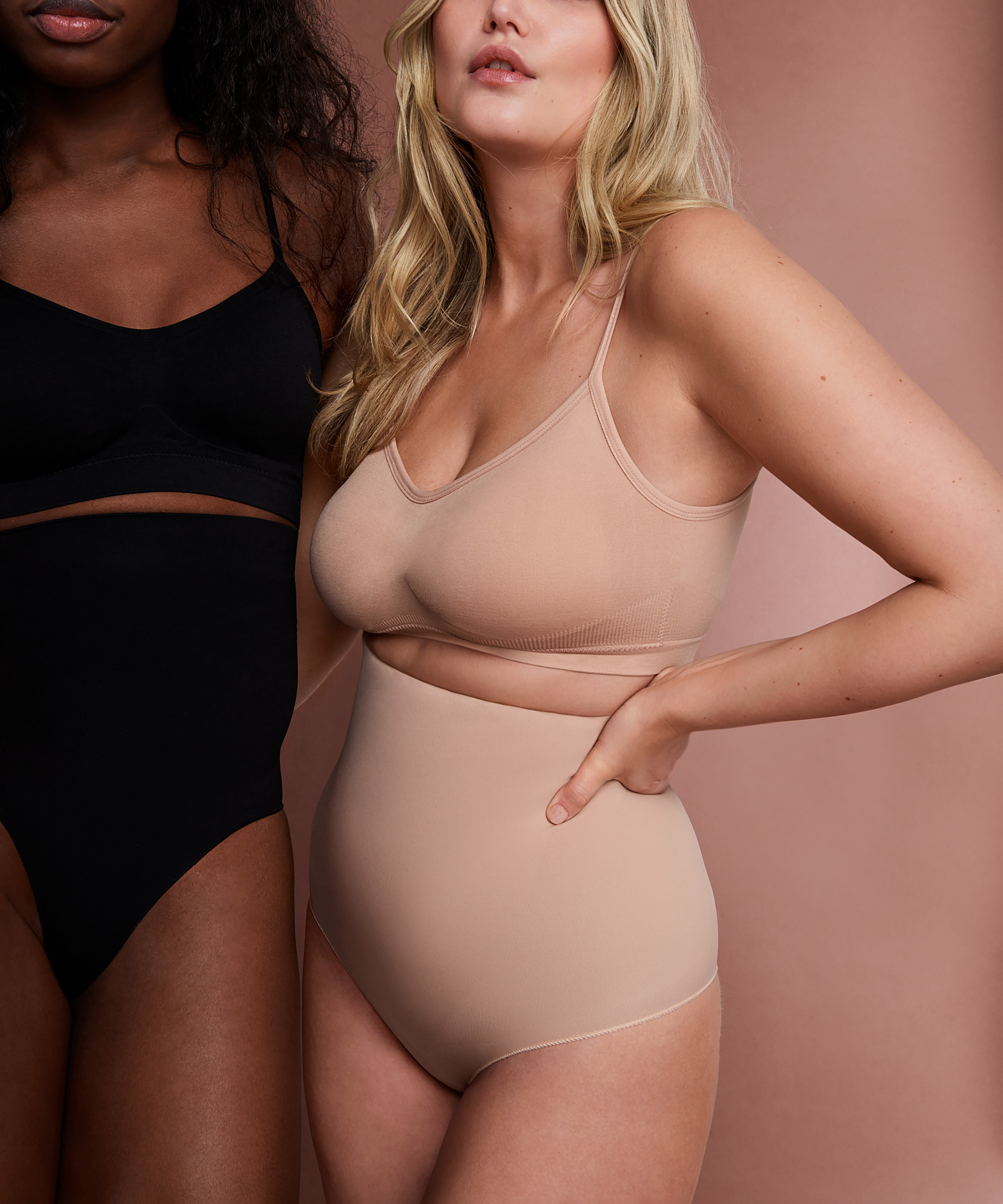 Seamless Enhancing High Waisted Knickers, Beige, main