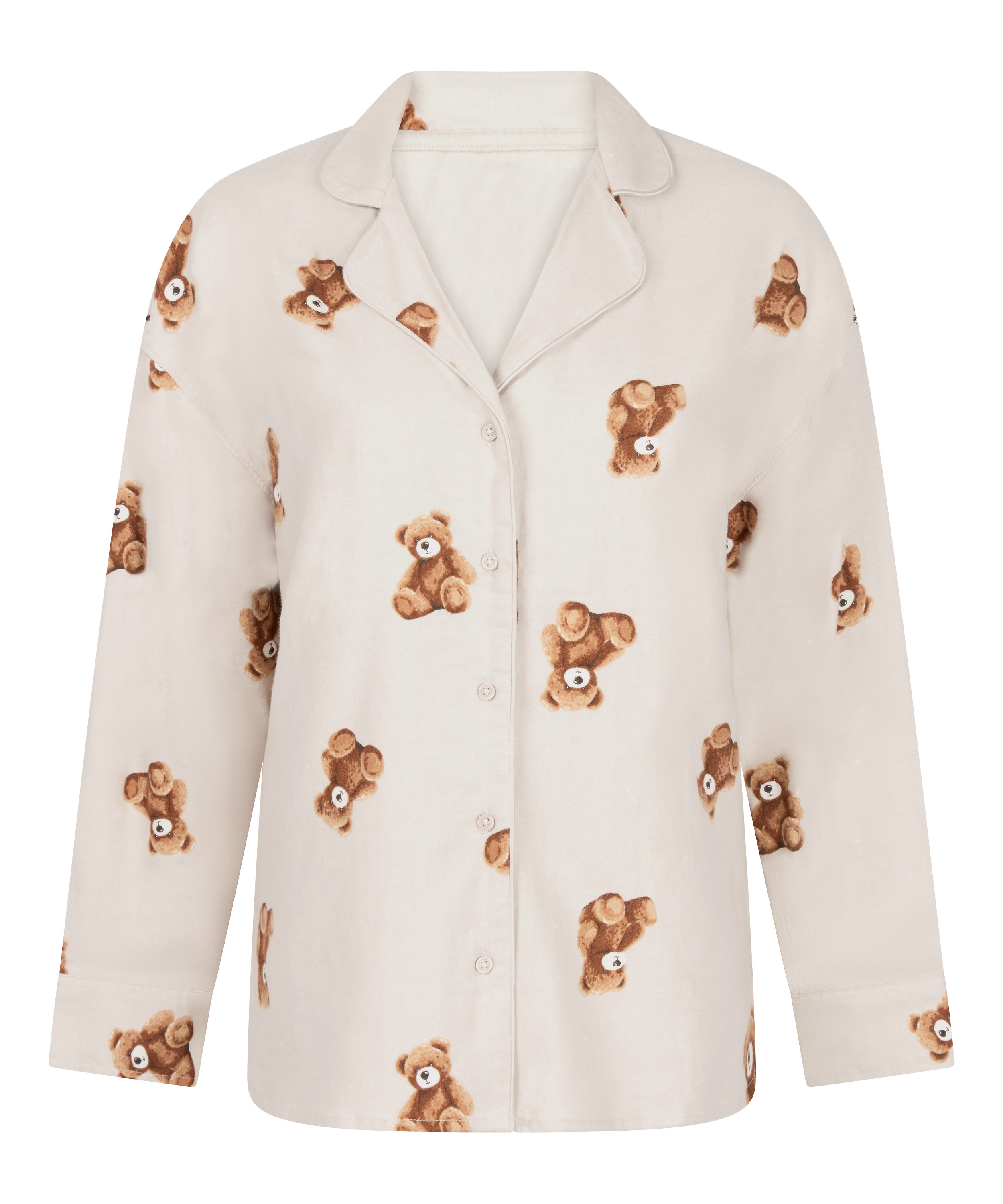 Jacket Flannel Twill Bear, Beige, main