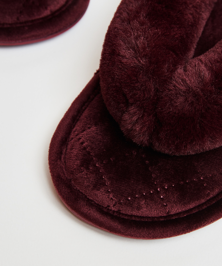 Fur Velours slippers, Red